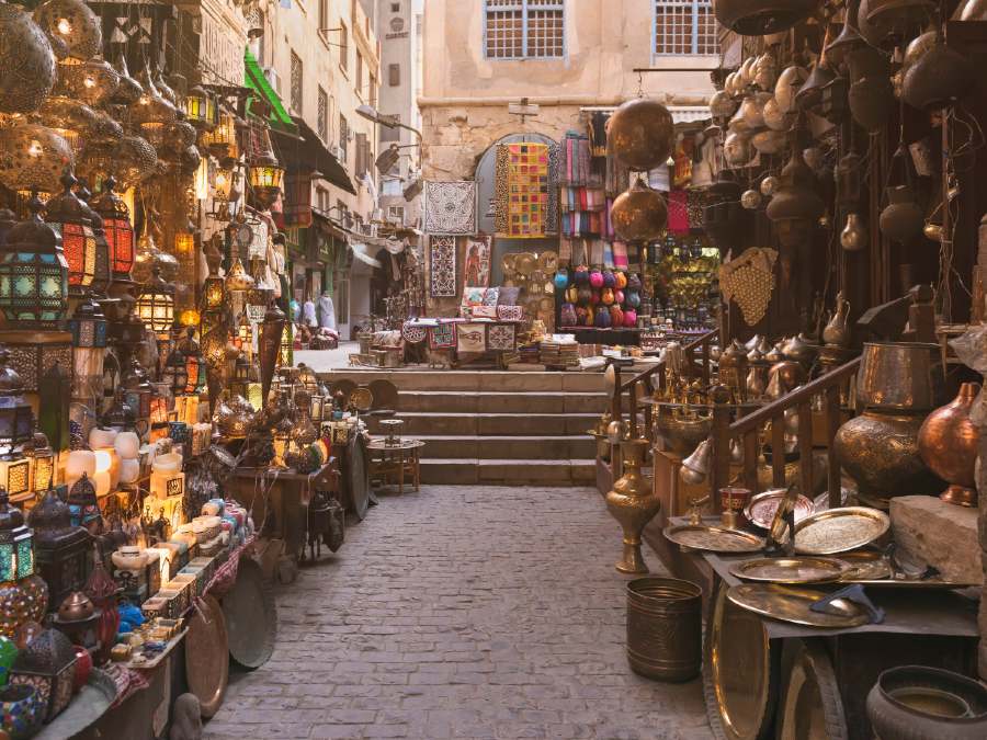 Khan El-Khalili Market is one of the famous landmarks in Egypt