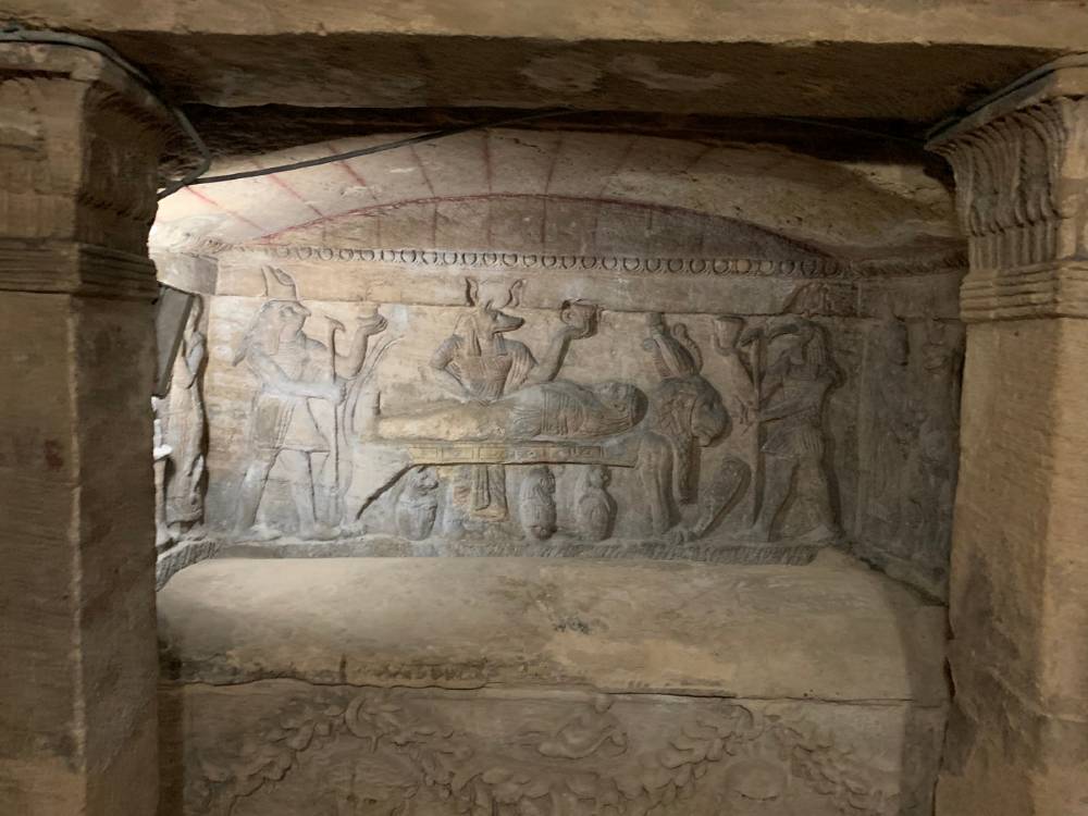 The Catacombs of Kom El Shoqafa is one of the famous ancient landmarks in Egypt