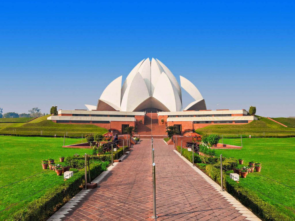 Lotus Temple is one of the famous Indian landmarks.
