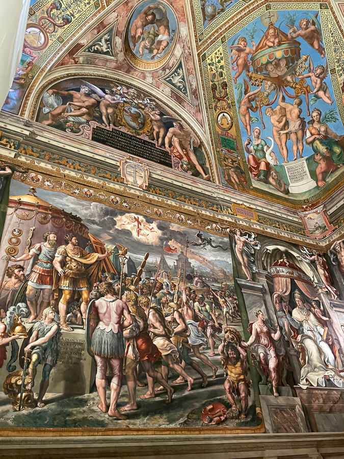 Frescoes in one of the Vatican museums.