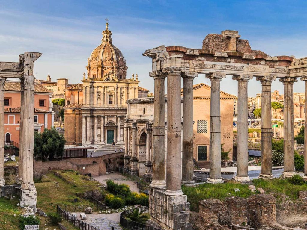 Roman forum ruins in Rome- Italy