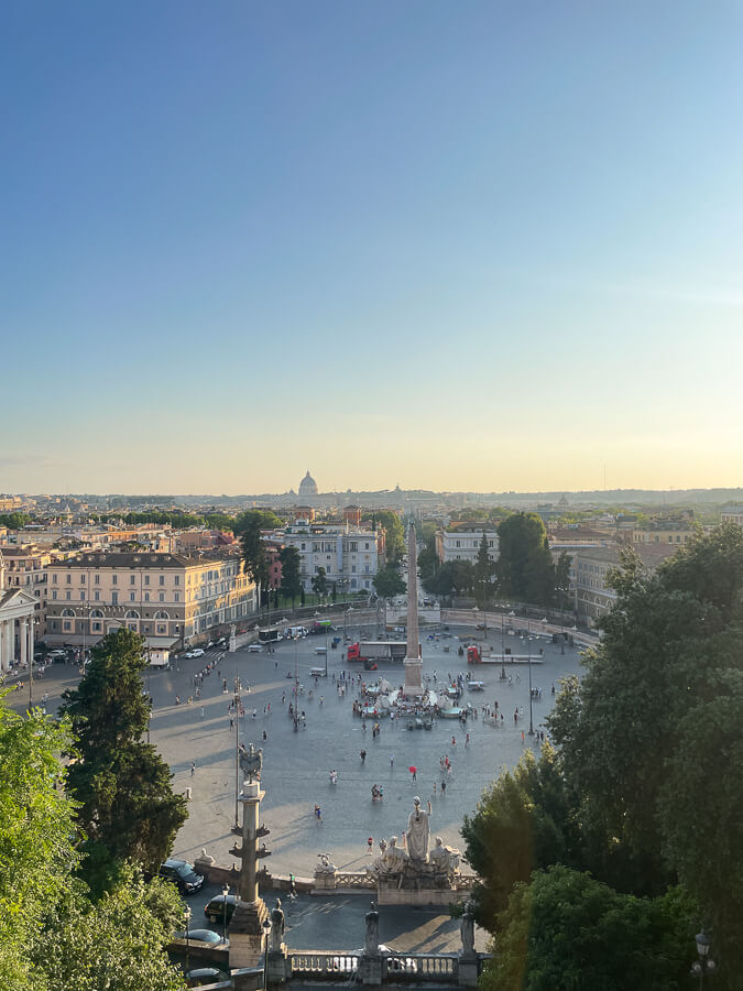 View of Piazza del Popolo from Terazza del Pincio 
